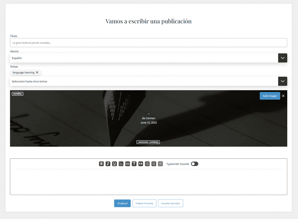 escribir post en Journaly