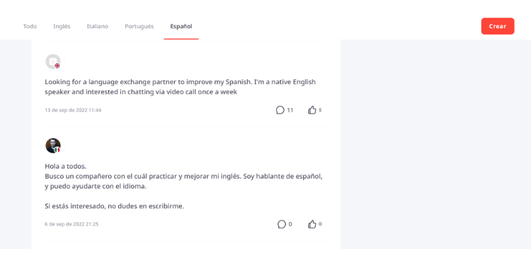 language exchange on italki